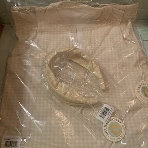 Hannah Tank Dress in Salt Marsh Gingham (XS) and matching headband